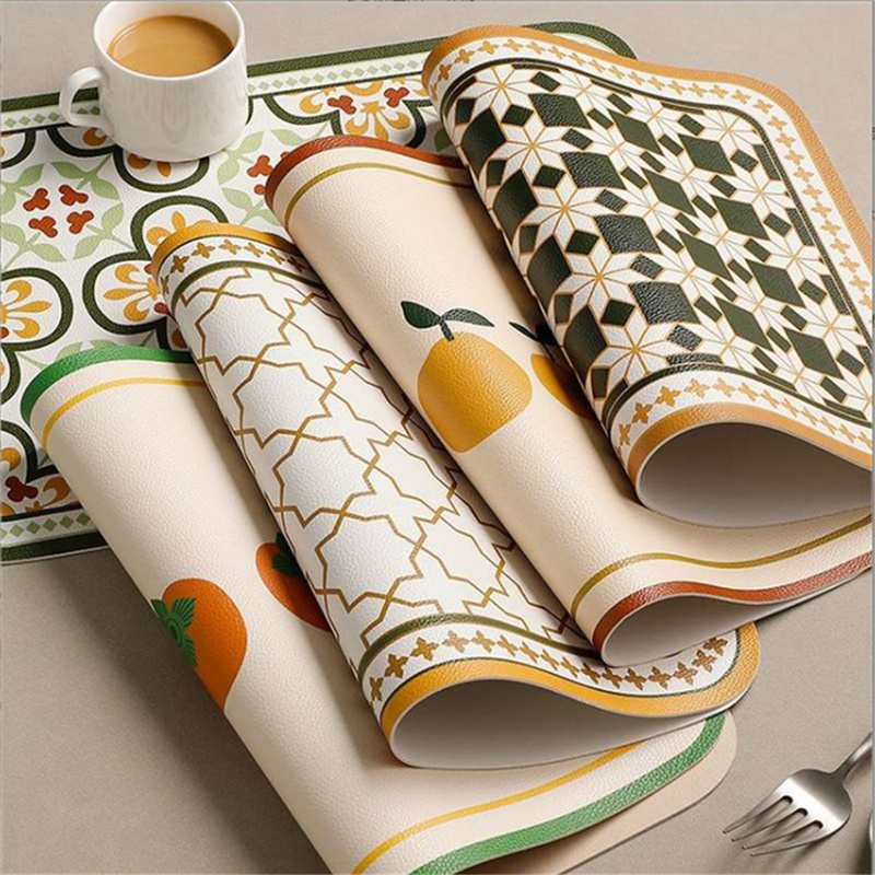 Leatherwork Desk - PU Retro Lederen Placemat Oliebestendig Waterdicht