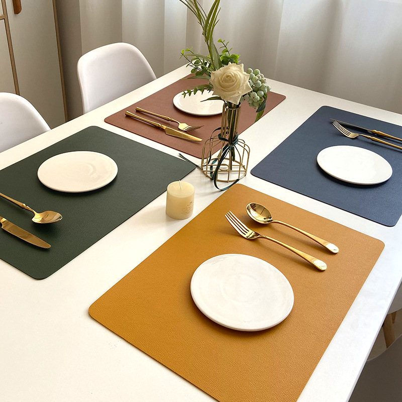 Leatherwork Desk - Dubbellaagse lederen tafelmat Nordic hittebestendige placemat