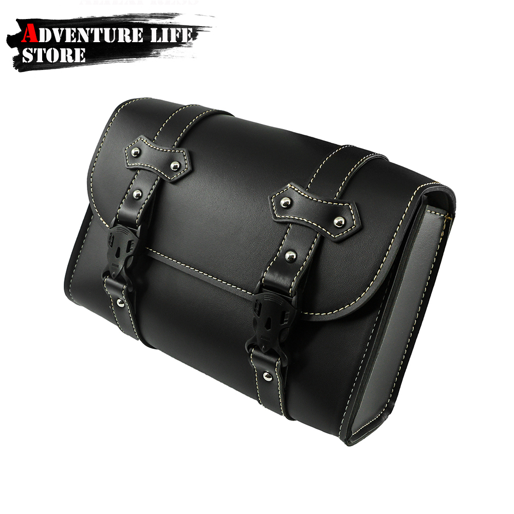 Leather Work Bag - Motorfiets Voorvork Zadeltassen Zijkant Tool Bag