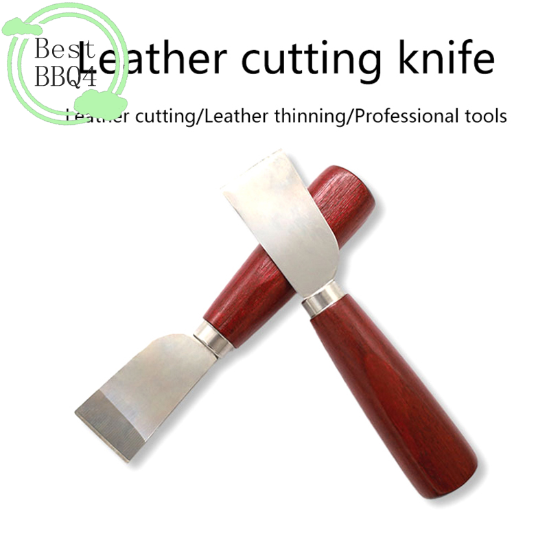Leatherwork Knife - (BBQ4) DIY Leathercraft Tool Houten handvat