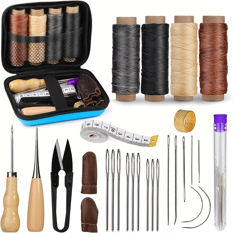 Leather Work Organiser - [Lederen werkset] Lederen naaiset, grote oognaald,