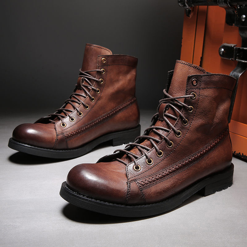 Leather Work Fabric - Heren enkellaarzen klassiek handgemaakt leer 2026