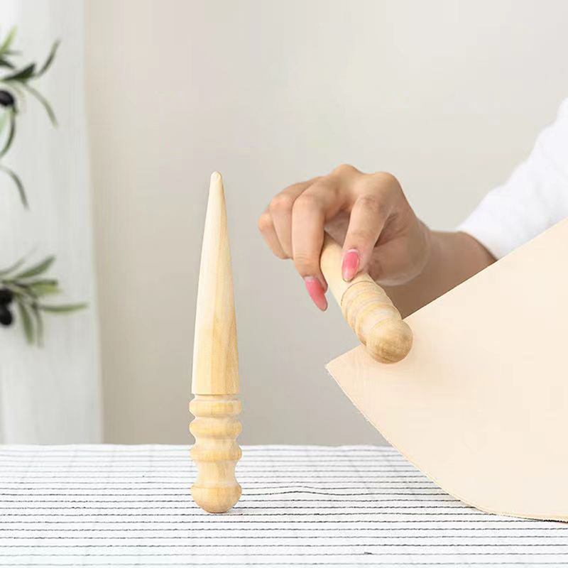 Leather Work Organiser - 1PC Hout Leer Massief Hout Ronde