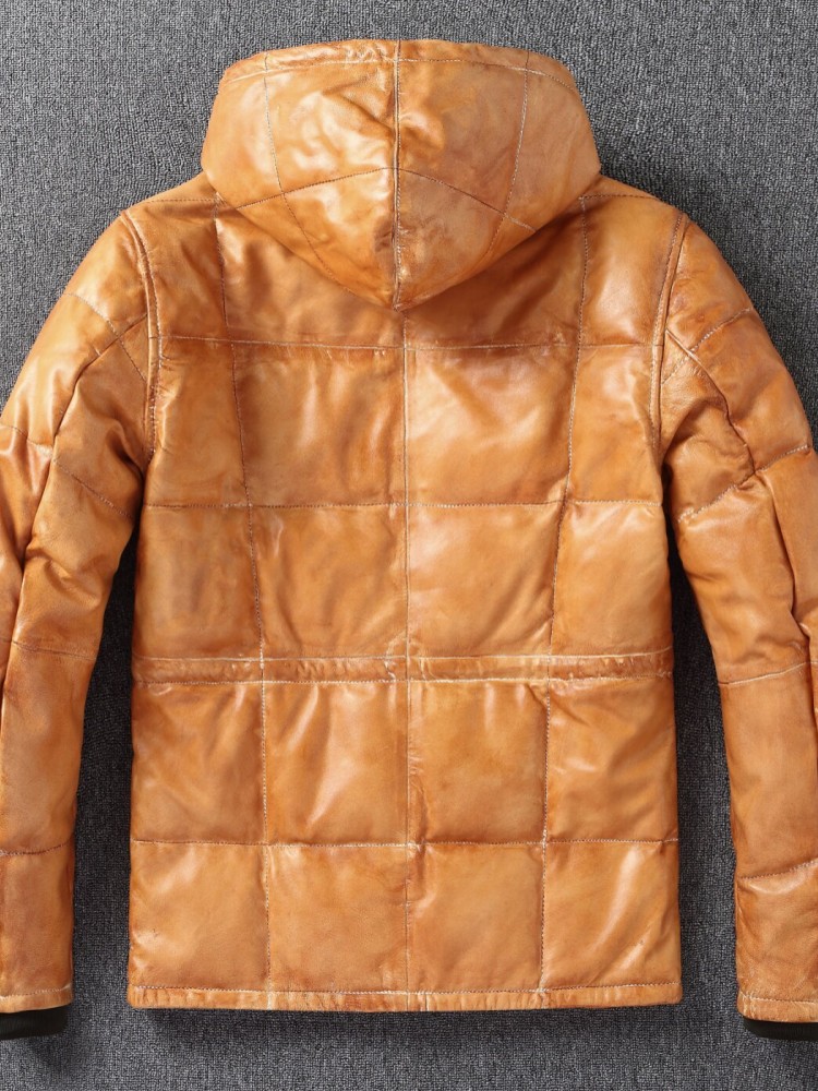 Winter heren schapenvacht echt - Leather Work Jacket With Hood recensie en prijs