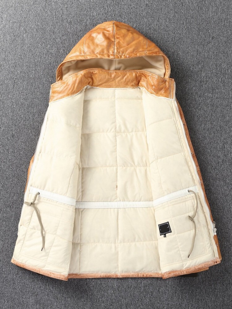 Winter heren schapenvacht echt - Leather Work Jacket With Hood recensie en prijs