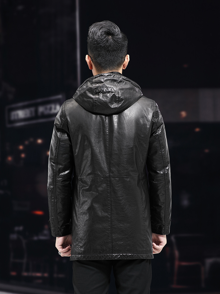 Mannen Winter Warm Mid Lange O - Leather Work Jacket With Hood recensie en prijs