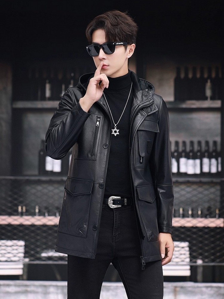 Winter Business Mannen Werken  - Leather Work Jacket With Hood recensie en prijs
