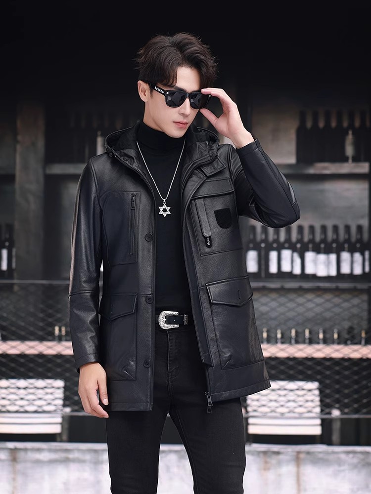 Winter Business Mannen Werken  - Leather Work Jacket With Hood recensie en prijs