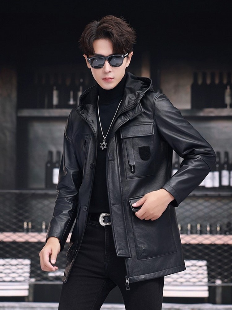 Winter Business Mannen Werken  - Leather Work Jacket With Hood recensie en prijs