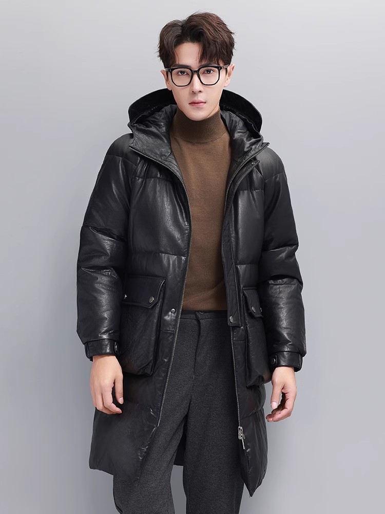 Winter Heren Warm Ganzendons J - Leather Work Jacket With Hood recensie en prijs