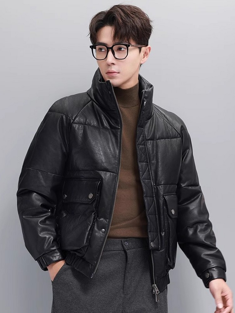 Winter Heren Warm Ganzendons J - Leather Work Jacket With Hood recensie en prijs