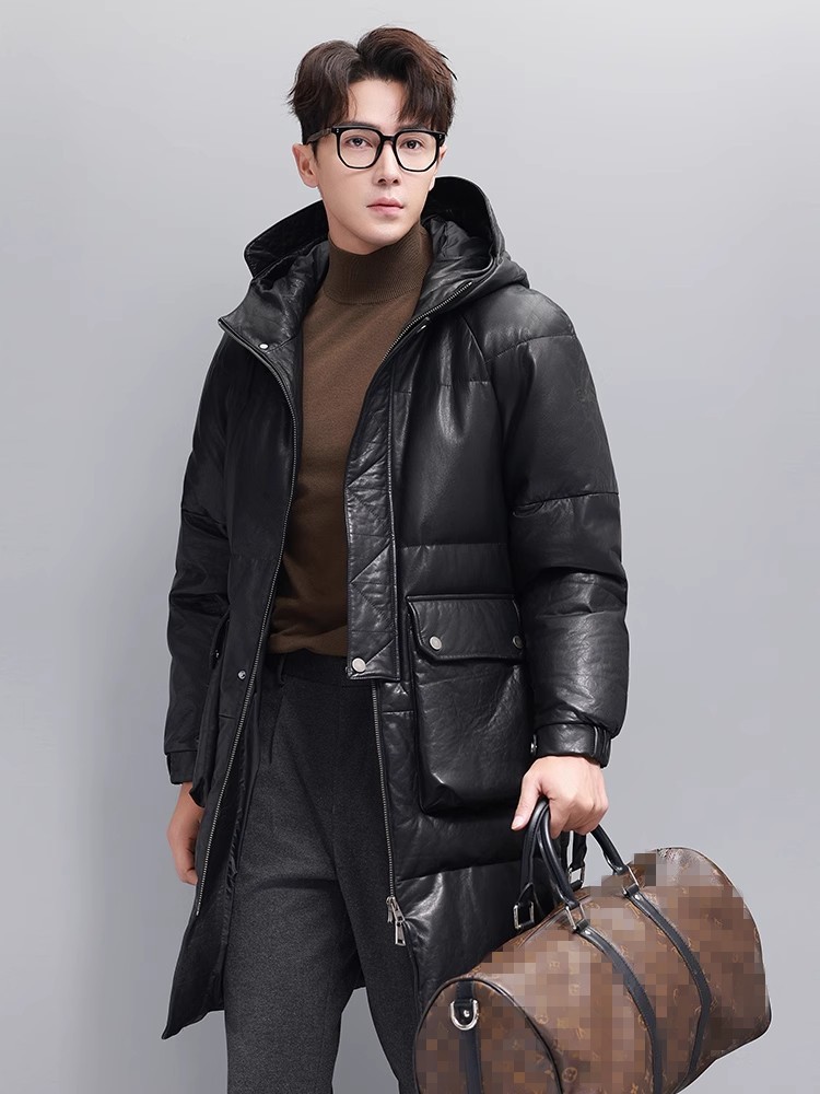 Winter Heren Warm Ganzendons J - Leather Work Jacket With Hood recensie en prijs