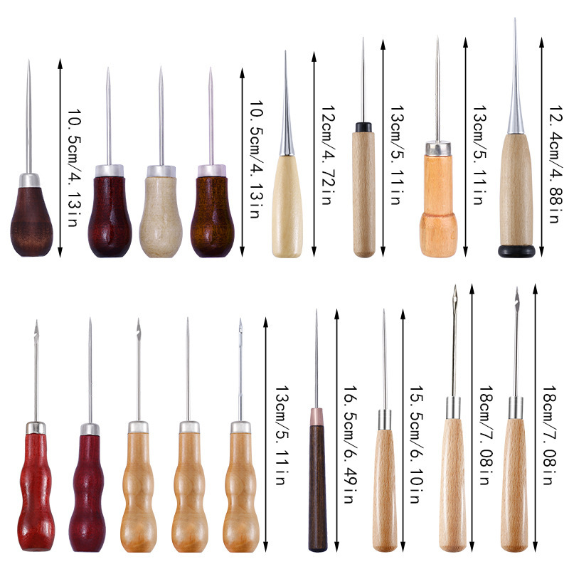 Lederen priem houten handvat p - Leather Work Organiser recensie en prijs