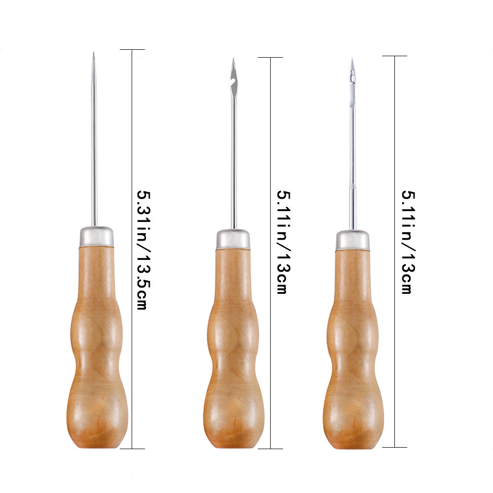 Lederen priem houten handvat p - Leather Work Organiser recensie en prijs