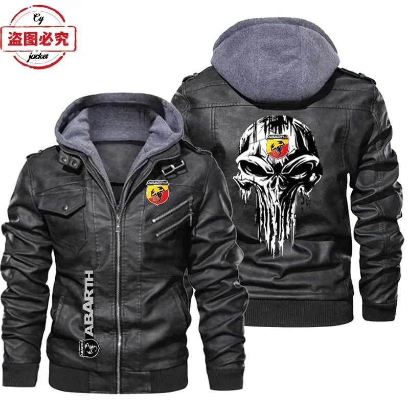 Europese maat leren jas ABARTH - Leather Work Jacket With Hood recensie en prijs
