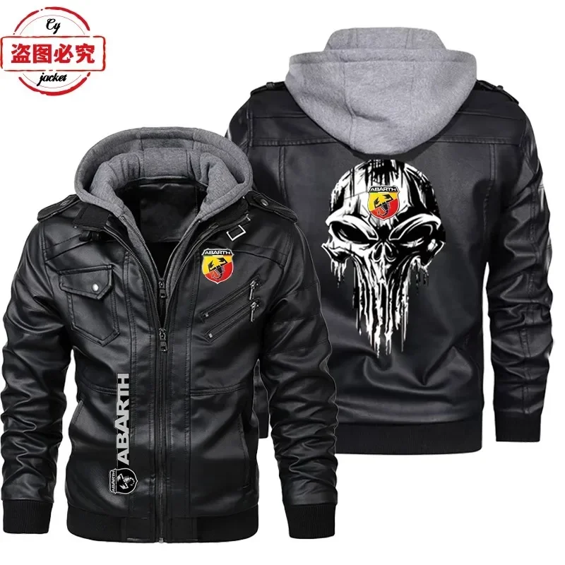 Europese maat leren jas ABARTH - Leather Work Jacket With Hood recensie en prijs