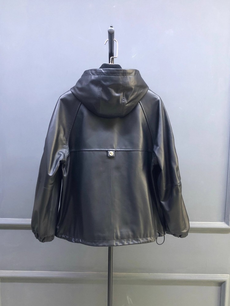 Hot Sale Herfst Dames Natuurli - Leather Work Jacket With Hood recensie en prijs