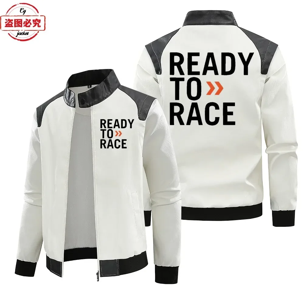 Klaar om te racen logo bedrukt - Leather Work Jacket With Hood recensie en prijs