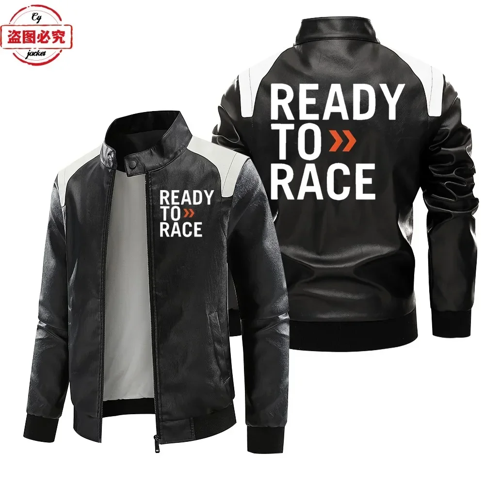 Klaar om te racen logo bedrukt - Leather Work Jacket With Hood recensie en prijs