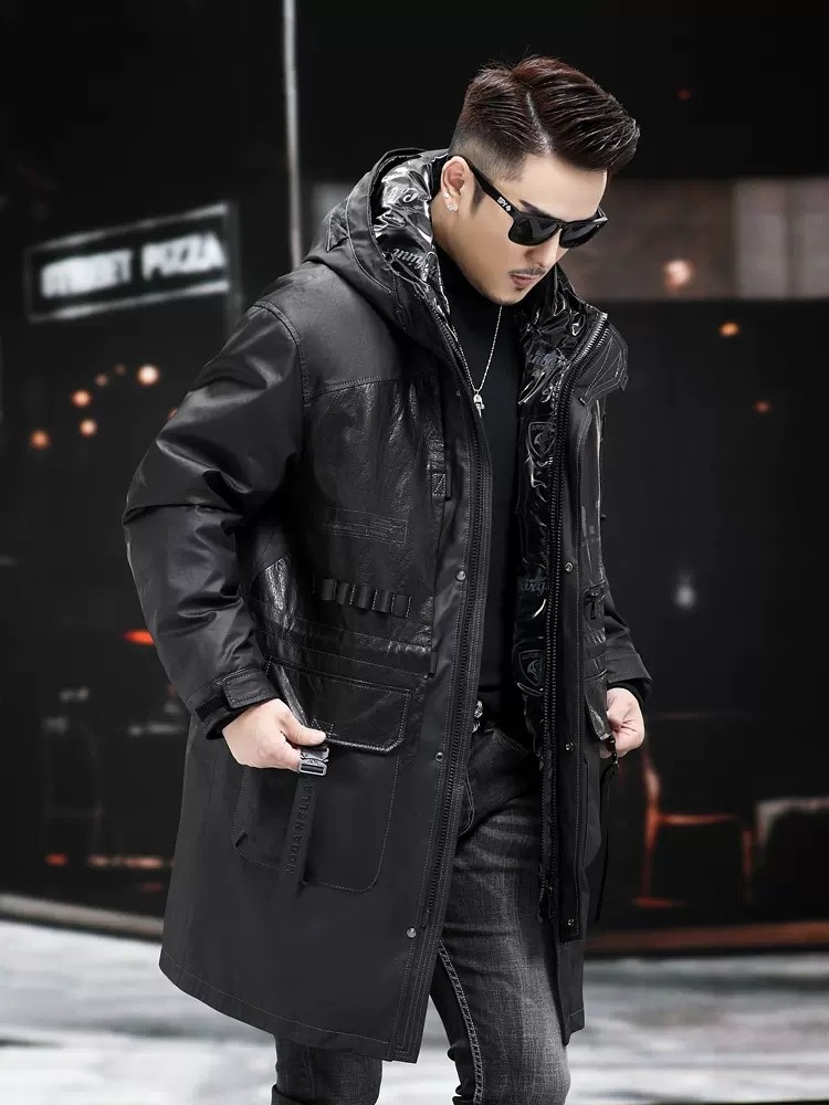 Winter lederen jas heren afnee - Leather Work Jacket With Hood recensie en prijs
