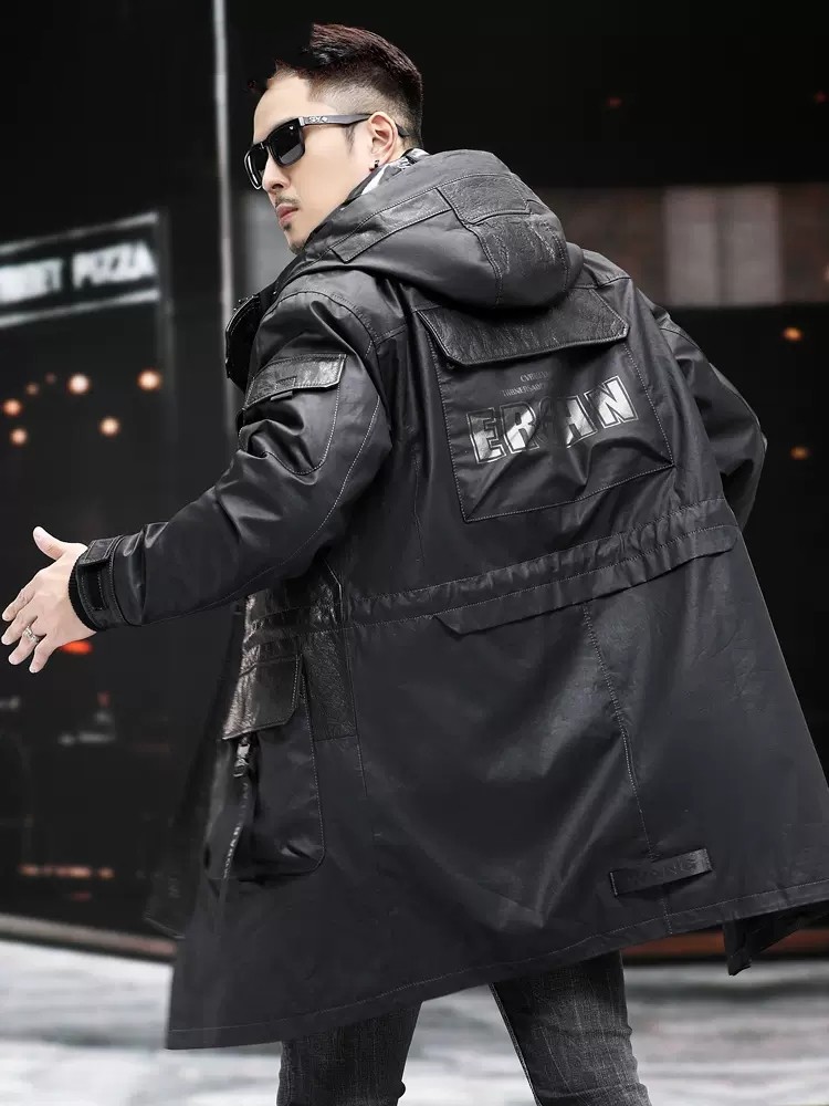 Winter lederen jas heren afnee - Leather Work Jacket With Hood recensie en prijs