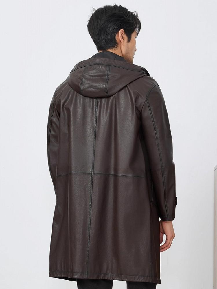 Mode Heren Herfst Nieuwe Koeie - Leather Work Jacket With Hood recensie en prijs