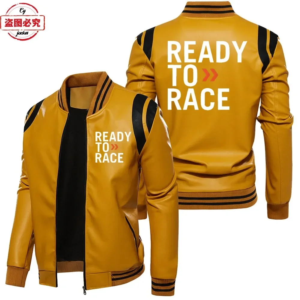 Klaar om te racen logo bedrukt - Leather Work Jacket With Hood recensie en prijs