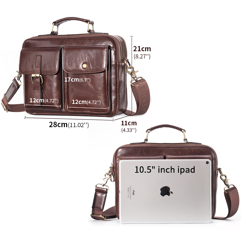 Gloednieuwe koeienhuid lederen - Leather Work Bag recensie en prijs
