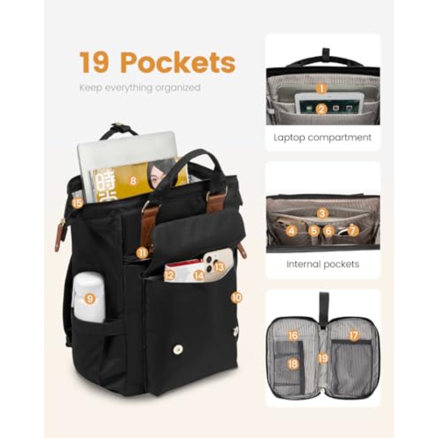 Laptoprugzak voor dames, lapto - Leather Work Bag recensie en prijs